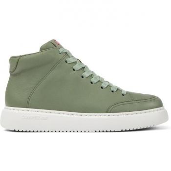 Zapatillas de mujer verdes de piel con cordones