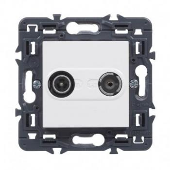 Base de Toma TV-R/SAT Empotrable 9x9x3.8cm ABS Blanco Valena Next Legrand