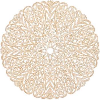 Decoración de Pared Mandala Blanco 119 x 1,5 x 119 cm