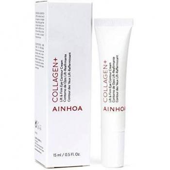 AINHOA Cosmetics – COLLAGEN+ Contorno de Ojos Lift-Reafirmante 15 ml – Corrector ojeras, Antiojeras Mujer, Antiarrugas, Lifting y Anti-bolsas con Colágeno marino – Día/Noche- Calidad Profesional