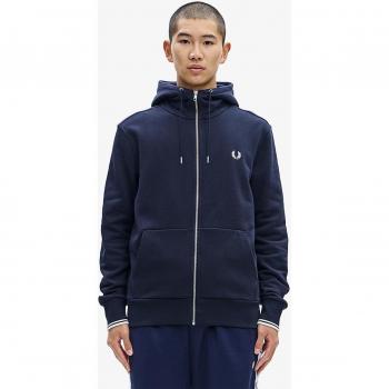 Fred Perry Men's Zip Through Hooded Sweatshirt - Navy - Size: Medium
