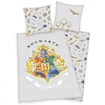 Harry Potter Hogwarts Bedding Set - 135x200 cm + 80x80 cm - Multicolored Cotton