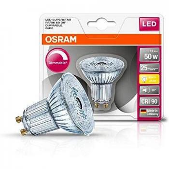 Osram Superstar Par16 - Lámpara LED reflectora, GU10, color blanco, 50W
