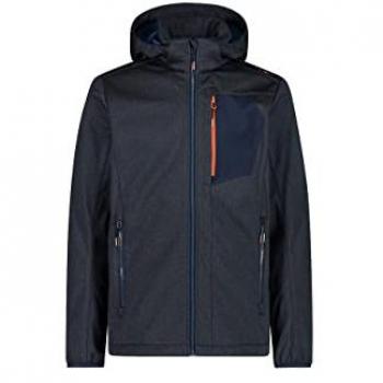 CMP Men's Blue Melange Softshell Zip Hood Jacket