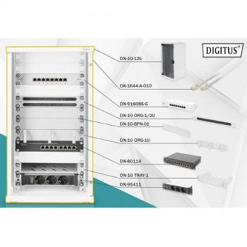Armario Rack de Red 12U Montaje en Pared Negro RAL 9005 10 (DN-10-SET-3-B)