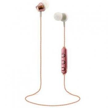 Auriculares inalámbricos y ergonómicos con conexión Bluetooth 4.1 y micrófono Incorporado - Acabados en Aluminio y Color Rosa.