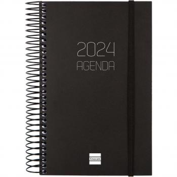 Finocam - Agenda Espiral Opaque E5 117x181mm 2024 Negro Día Página Español