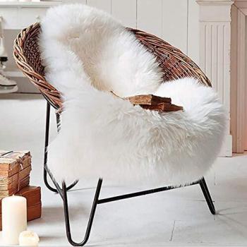 Faux Tapetes de piel de oveja 60 x 90 cm Funda de silla o alfombra suave y esponjosa de oveja de antideslizante y lavable