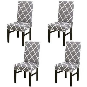 Juego de funda elástica universal para silla de comedor con respaldo alto, funda protectora y decorativa para comedor, boda, banquete o fiesta