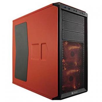 Corsair Graphite 230T - Caja de PC, Mid-Tower ATX compacto, ventana lateral con dos LED rojo ventilador, arancio