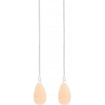 Pendientes Luxenter Zoqoyi de Plata de Ley 925 con Ágata Naranja y Acabado en Baño de Rodio