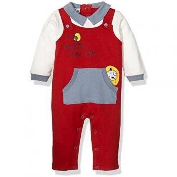 BIMBUS Tutina Felpa Finta Salopette, Pelele Para Bebés, Rubino 06, 6M