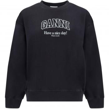Ganni Gray Logo Sweatshirt for Women, Sizes 2XS/XS