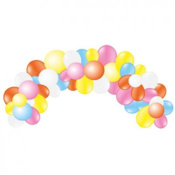 Bolsa de globos en forma de arco de color metalizados/rosa/azules 55 unidades Vivalloons