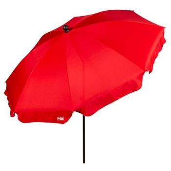 Sombrilla Playa Grande AKTIVE 200 cm Inclinable Roja con Protección UV30 y Mástil Ajustable en Altura, Incluye Funda de Transporte