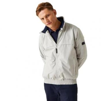 Regatta Men's Shorebay II Waterproof Hooded Jacket - Silver Grey Linear Stripe