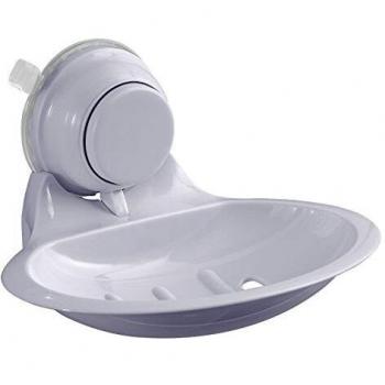 Gedy Vesuvio Jabonera De Pared con Ventosa, Blanco, 14 X 7.8 X 11 Cm