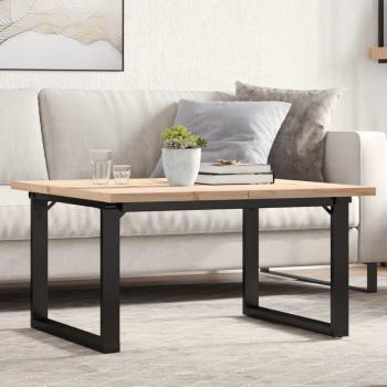 Mesa de centro vidaXL marco de madera maciza de pino y hierro 80x80x45,5cm en color marrón para salón, comedor o auxiliar