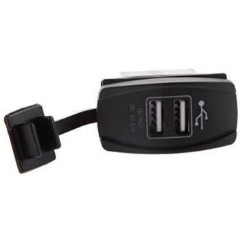 Dual USB Cargador Enchufe de Carga 12-24v Impermeable para Coche Motocicleta - Azul