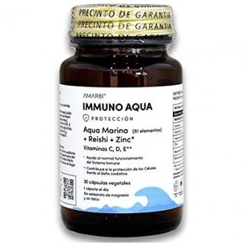 Amar81 Immuno Aqua 30 cápsulas - Complemento Alimenticio para el Sistema Inmune con Vitamina C, D, E, Zinc, Reishi y Minerales Agua de Mar