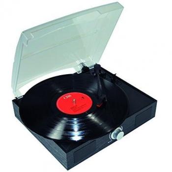 Jocca 1157 - Tocadiscos con conexión USB para digitalizar vinilos de Forma rápida y Sencilla, Color Negro