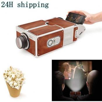 Mini Proyector de Cartón Portátil para Teléfonos Inteligentes - Cine en Casa con Ampliación de Imagen 8X