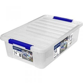 PENGO SPAZIO CASA Sistema Storage Large Contenedor, Polipropileno, Plástico, Transparente, 14 litros