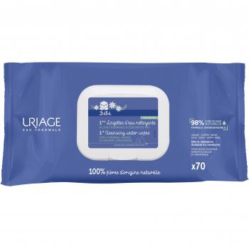 Uriage Bébé 1ère Eau Toallitas Limpiadoras para Bebés con Agua Termal y Extracto de Edelweiss, Paquete de 70 Unidades