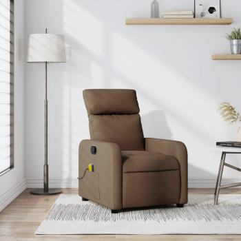 Sillón reclinable con masaje de tela vidaXL en Gris claro, Gris oscuro, Negro y Marrón