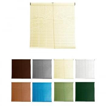 Persiana Enrollable de PVC Alicantina con Polea Metálica - Estor para Ventanas, Puertas, Salón y Cocina | 117 x 235 cm (Marfil)