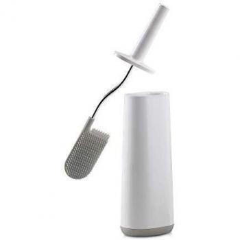 Joseph Joseph Flex Smart Hygienic Silicone Toilet Brush with Holder- Grey/White
