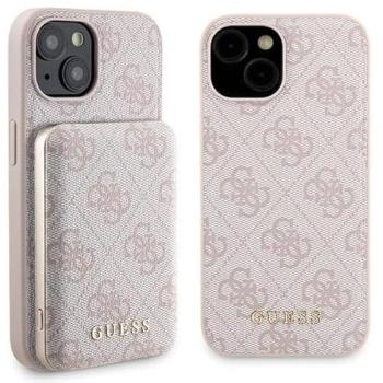 Set Guess Funda Rígida + Powerbank Magnético 5000mAh para iPhone 15 (Rosa)