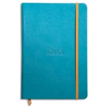 Cuaderno Rhodiarama A5 - Líneas horizontales Azul turquesa