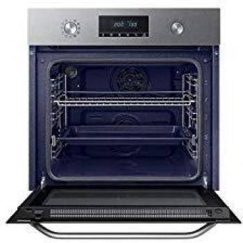 SAMSUNG NV68R3370RS - Horno Pirolítico, Dual Fan 68 L, Interior Cerámica Enamel, Steam Clean, Auto Cook y Guía Telescópica