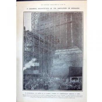 Impresión Antigua de las Naciones Conmemorativas 1910 de la Batalla de Volkerschlacht Leipsic Edipo...