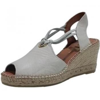 Alpargatas de mujer VIGUERA 2143 MARS en piel color hielo con cuna de yute natural