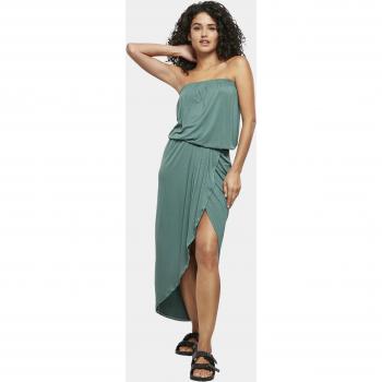 Urban Classics Women's Plus Size Green Viscose Bandeau Dress