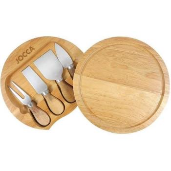 Jocca - Set Tabla de Quesos y Cuchillos | Tabla de Madera Quesos + Cuchillos para queso | 20cm