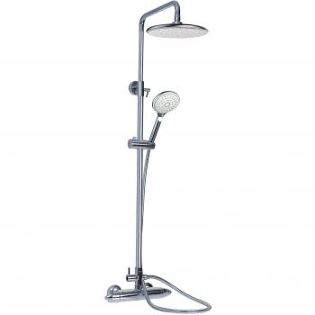 BOET 45430/C Grifo Mezclador Termostático para Ducha con Barra Vista con Rociador Anti-Cal, Cromado