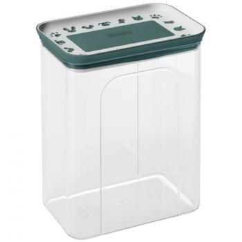 Caja hermética verde para golosinas de 2.2 litros para perro o gato