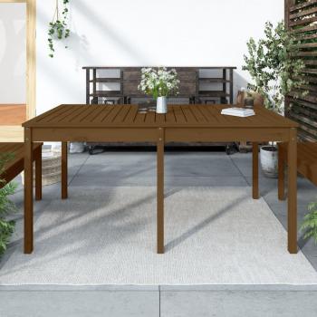Mesa de jardín ámbar 159,5x82,5x76 cm madera maciza de pino marrón miel
