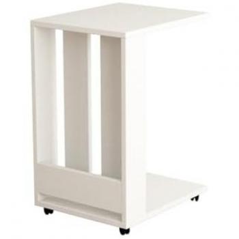 Mesa auxiliar CALICOSY de 2 estantes, dimensiones L37 cm, color blanco, material aglomerado laminado