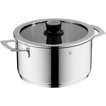 WMF 779246380 Vario Cuisine-Olla Alta con Tapa y termómetro Integrado 24 cm, Cromargan, Acero Inoxidable
