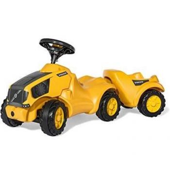ROLLY TOYS 13/256/0 Volvo Mini Trac con capó de Apertura y Remolque, Amarillo