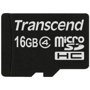 Transcend TS16GUSDHC4 - (16GB) MicroSDHC Flash Card with Adaptor (Class 4)