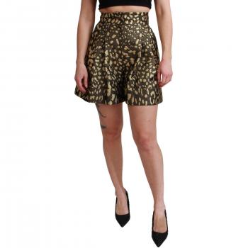 Dolce & Gabbana Black Gold High Waist Mini Cotton Shorts - IT40|S, Female, Black, Size: XS