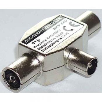 Divisor y Combinador de Cable E+p BKV 660, Plata, Coaxial para TV y SAT