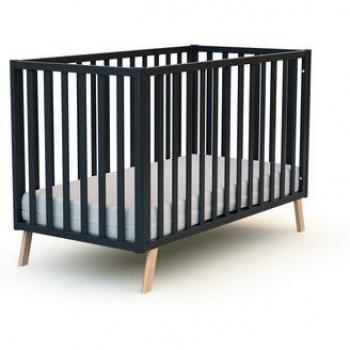 Cuna convertible AT4 CONFORT 60 x 120 cm en madera gris grafito
