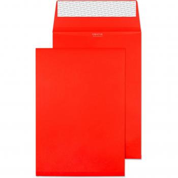 Creative Colour C5 229x162x25mm Gusset Pocket Peel and Seal Envelope - Pillar Box Red