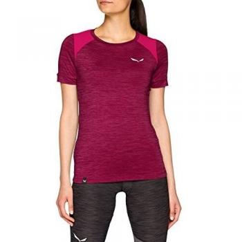 SALEWA Camiseta para Mujer Pedroc Hybrid W S/S, Color Rojo, 40/34